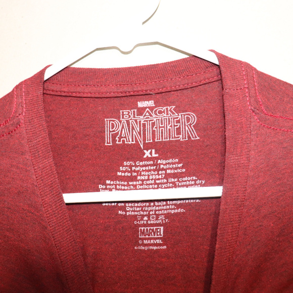 Black Panther Marvel Hero Cat Shirt Red XL - Picture 3 of 5